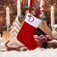 thumbnail image 2 of Christmas Tree Decorative Socks With Embroidered Initial Letters Red Green White Knit Stockings, 2 of 2