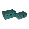 thumbnail image 1 of Cheung FP-3992-2T Simple Boîte au Trésor en Bois - Sarcelle, Lot de 2, 1 of 1