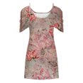 thumbnail image 4 of Fshaion Robe d'Été pour Femmes 2024 Grande Taille Imprimé Manches Courtes Épaules Dénudées Col Rond Robe Liquidation à Moins de 10!, 4 of 5