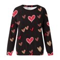 thumbnail image 4 of Aboser Chandails de la Saint-Valentin pour Femmes, Chandail à Enfiler à Imprimé Cœur d'Amour, Manches Longues, Coupe Régulière, Hauts Mignons à Col Rond, Chemises Mignonnes, 4 of 5