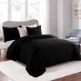 thumbnail image 3 of JML Quilt Set 3 Piece Microfiber Coverlet Shams Set, Soft Lightweight, Black Weave, King, 3 of 6
