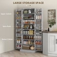 thumbnail image 4 of HOMCOM Armoire de Garde-Manger de Cuisine 65 Pouces avec Tablettes Ajustables Porte-Épices Gris, 4 of 10