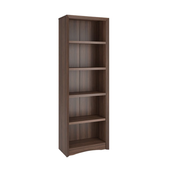 Bibliothèque Corliving Quadra en bois d'ingénierie à 5 niveaux pour adultes avec 4 tablettes réglables
