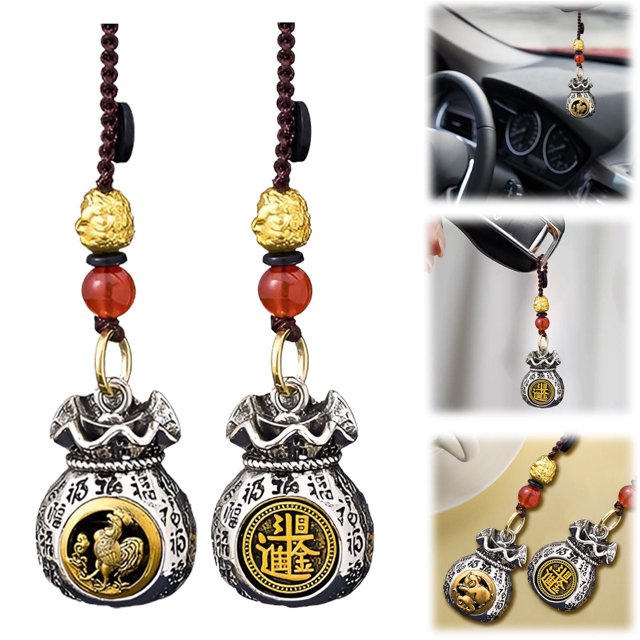 Clearance! Chinese Zodiac Wealth Bag Pendant Charm For Daily Fortune Rotating God Of Wealth Bag Luck And Keychain For Good Fortune