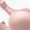 thumbnail image 4 of Fgnfyis Women's Solid Color Lace Pattern Front Buckle Non Underwire Tank Top Bra Bras for Women Pink 46, 4 of 7