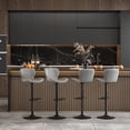 thumbnail image 1 of Walsunny Adjustable Bar Stools Set of 4 Leather Upholstered Swivel Counter Stools Counter Height Bar Stools with Large Base, Room Bar, Grey, 1 of 5