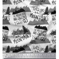 thumbnail image 1 of Soimoi White Rayon Fabric Mountains & Text Printed Fabric 1 Yard 42 Inch Wide, 1 of 5