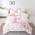 thumbnail image 2 of Erosebridal Ensembles de Couette Lettre E Initiale Format Double, Couettes et Duvets Monogrammés Floraux, Déco Initiales A-Z, Réversible, 2 of 8