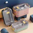 thumbnail image 2 of EGNMCR Microwave Lunch Box Japanese Wood Bento Box 2 Layer Container Storage New dish towel, 2 of 6
