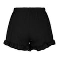 thumbnail image 4 of Womens Versatile Shorts Casual Pleated Hem Wide Leg Elastic Waist Drawstring Short Solid Color Loose Comfy Pants, 4 of 6
