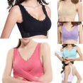 thumbnail image 4 of Women Front Cross Side Buckle Bra Wireless Lace Breathable Bra Intimates Without Steel Ring, 4 of 5