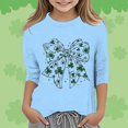 thumbnail image 2 of Chandails pour Filles Taille 14 avec Soutien-Gorge Intégré T-Shirt Graphique de la Saint-Patrick à la Mode Polyvalent Col Rond Manches 3/4 Décontracté, 2 of 4