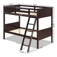 thumbnail image 2 of Gymax Wooden Twin Over Twin Bunk Beds Convertable 2 Individual Twin Beds Espresso, 2 of 10