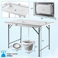 thumbnail image 3 of Gymax Table Bac à Glace Pliant de 4 Pi Table Glacière d'Extérieur avec Jupe Assortie Fête BBQ, 3 of 10