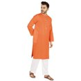 thumbnail image 2 of Atasi Ensemble Kurta Pyjama 2 Pcs pour Homme, Col Henley, Kurta Long Décontracté, 2 of 7