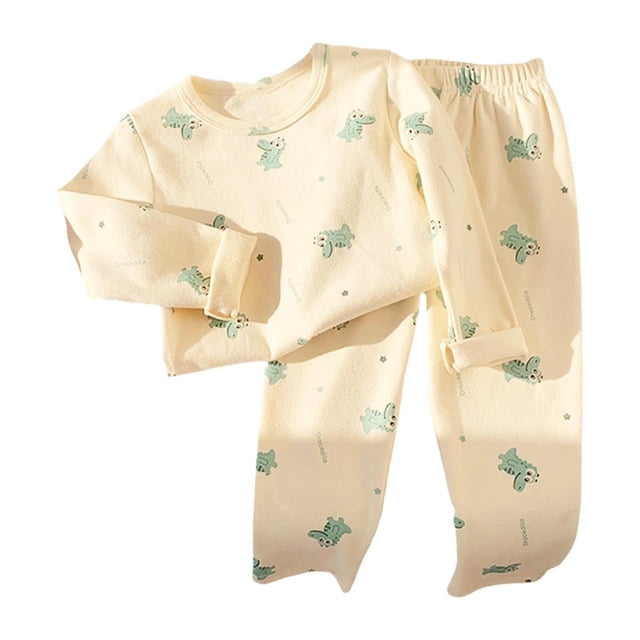Ensemble de Pyjamas pour Petite Fille, Haut à Col Rond et Pantalon, Pyjamas pour Enfants, Vêtements de Maison, Pyjamas pour Garçon, Taille 5-6 Ans