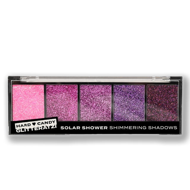 Hard Candy Glitteratzi, Eye Shadow Palette, Glitter Finish, Solar Shower, 5 Sparkling Shades