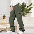 thumbnail image 2 of ShomPort Full Length Pants for Mens Elastic Waistband Full Length Straight Patchwork Chinos Comfy Basic Pants with Multi-Pockets, 2 of 8