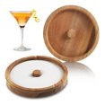 thumbnail image 1 of Wooden Margarita Salt Rimmer for Cocktails Flavor Jar Salt Dip Cocktail Sugar Dispenser Juice Condiment Box Round Tray, 1 of 7