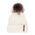 thumbnail image 3 of Women‘S Warm Solid Thicken Wool Hat Stripe Knit Windproof Cap, 3 of 6