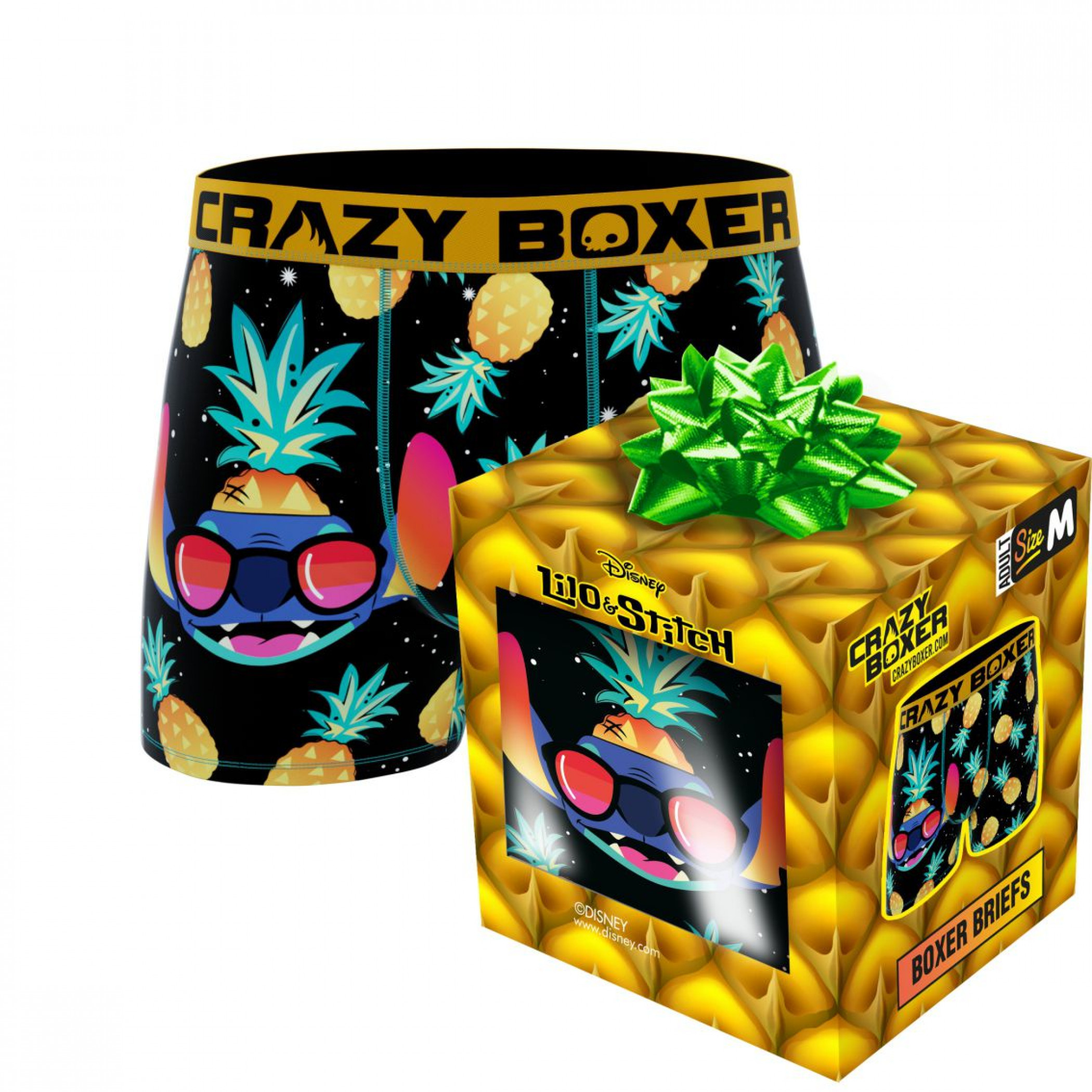Crazy Boxeurs Lilo and Stitch Boxeurs à Imprimé Ananas dans une Boîte-Cadeau - Grand (36-38)