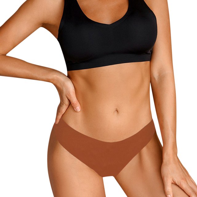 B91xZ Culotte Femme Invisible Sans Couture Bikini Demi-Couverture, Café
