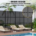 thumbnail image 2 of OUYAWEI Metal Privacy Screen,Freestanding Decorative Divider,Extended Height Privacy Screen with Stable Base for Garden,Diagonal stripe design, 2 of 8
