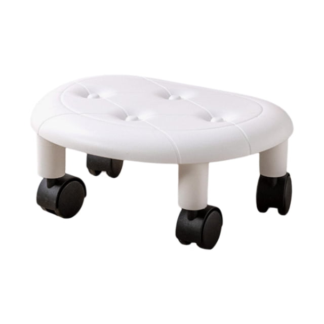 GROWTH TANK Tabouret Roulant Robuste Robuste Petit Repose-Pieds Mobile Mini Tabouret Blanc
