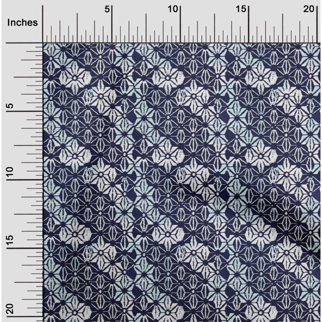 oneOone Cotton Flex Fabric Check Kasuri Print Fabric BTY 40 Inch Wide
