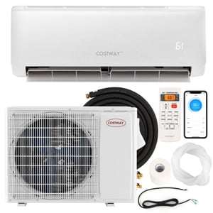 Costway 24,000 BTU Mini Séparer Air Conditionneur AC Unité avec pompe à chaleur & Contrôle à distance de Googlehome Alexa