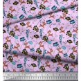 thumbnail image 3 of Soimoi Polyester Crepe Fabric Floral,Fish & Deer Cartoon Print Fabric by The Yard 52 Inch Wide, 3 of 3