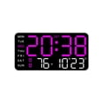 thumbnail image 2 of Meitianfacai Digital Wall Clock LED Digital Wall Clock With Large Display Alarm Clock With Digital Calendar Suitable For Living Room Bedroom Office Store, Purple, 2 of 6