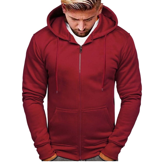 Ketyyh-chn99 Chandail à Capuchon Mode pour Hommes Épais Personnalisé à Imprimé Graphique Chemise à Capuche Sweat Homme Chandail à Capuchon Rouge,2TG
