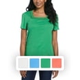 thumbnail image 4 of RAFAELLA Women's Square Neckline Short Sleeve Tee Shirt, 4 of 4