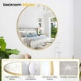 thumbnail image 2 of Bingirl 18-Inch Small Aluminum Alloy Frame High-Definition Eco-Friendly Gold Round Mirror for Bathroom (Over Sink), Entryway, and Vanity, 2 of 5