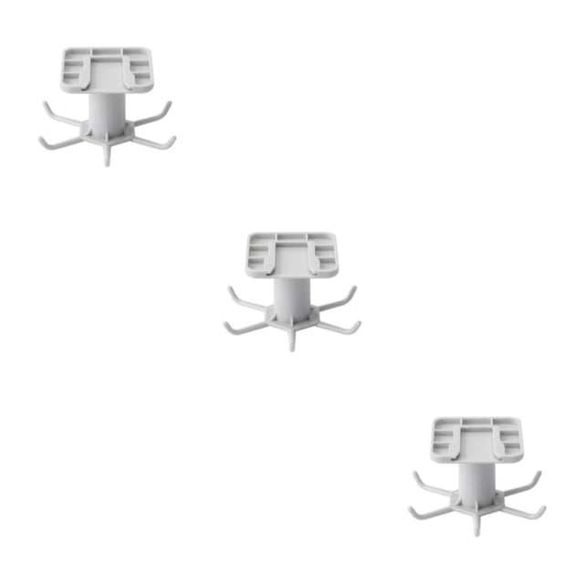 Maytalsory 1/2/3/5 Kitchen Hanger Self-adhesive Replacement Solid Color Punch-free 360 Degree Rotatable 6 Claw Detachable Mug Brush Rack Grey 3PCS