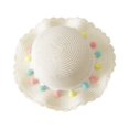 thumbnail image 1 of EGNMCR Toddler Hat Summer Children's Colored Balls Bow Decorated Hat Rope Beach Hat Sun Hat Girl Server, 1 of 1