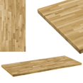 thumbnail image 1 of vidaXL Table Top Solid Oak Wood Rectangular 44 mm 140x60 cm, 1 of 4