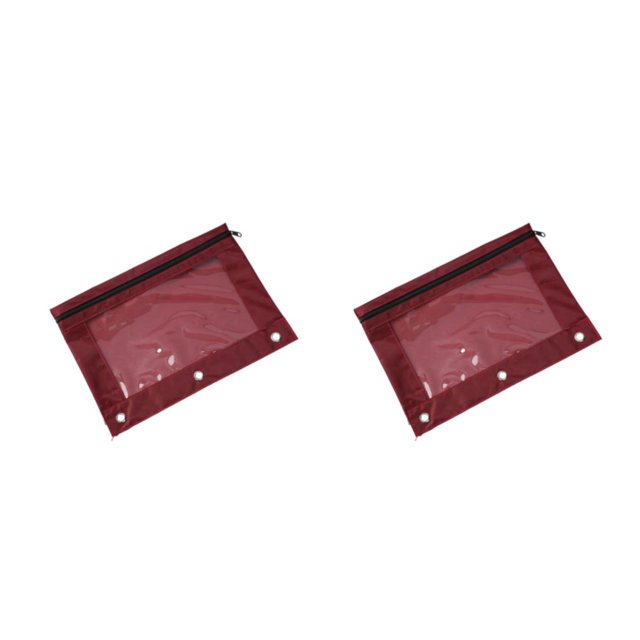 Decodeary Durable Pouch For Organizing Documents In Office Portable Zippered Pouch Wine Red 2Set