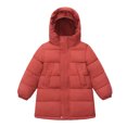 thumbnail image 1 of TIEVOSA Long Manteau à Capuche Garçon Filles Hiver Chaud Veste Matelassée Rembourrée Vêtements d'Extérieur Manteaux(Rouge), 1 of 3