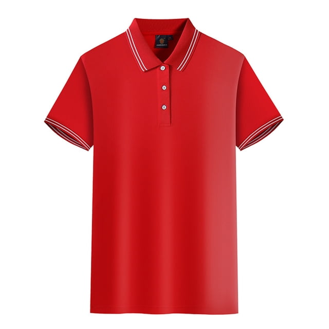 MAWCLOS Polo T-Shirt Garçon Coupe Ajustée Hauts Homme Manches Courtes Décontracté Bureau Haut Rouge 3TG