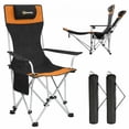thumbnail image 1 of Outsunny Ensemble de 2 Chaises de Camping Inclinables, Chaise de Camp Pliante, Orange, 1 of 10