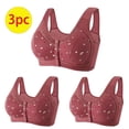 thumbnail image 1 of AherBiu 3PCS Plus Size Bras for Women Full Coverage Button Front Closure Push up No Underwire Bralettes Everyday Comfort Bras, 1 of 8