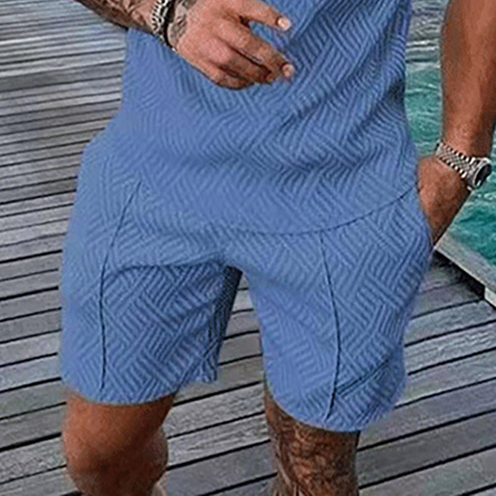 TopLLC Mens Shorts, Men pants Men's Cotton Elastic Drawstring Color Sports Pocket Shorts
