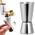 thumbnail image 4 of Steel Double Single Shot Measure Spirit Bar Cocktail Drink Cup I7N0, 4 of 9