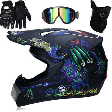 Professional Motocross Helmet For Kids Adults Motocross Dirt Bike Off Road Motorcycle Helmet With Goggles Gloves Face Cover