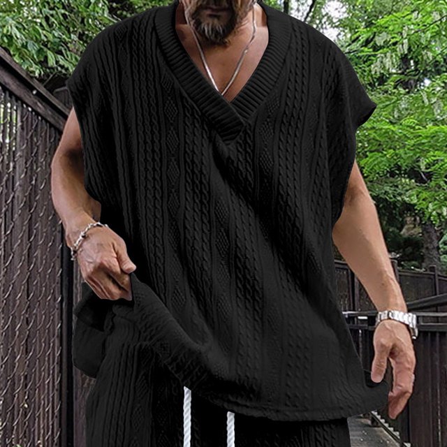 Styesk Tank Tops Men Men's Solid Color Easy With Camisole And Sleeveless V-neck