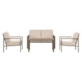 thumbnail image 3 of Mainstays Cobble Hill 4-Piece Steel Outdoor Conversation Set with Cushions, Cream, 3 of 10