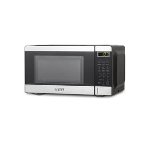 COMMERCIAL CHEF 0.7 Micro-ondes de pied cubique avec 10 Niveaux de puissance, Petite micro-onde avec bouton poussoir, 700W Micro-ondes de comptoir jusqu'à 99 Minute minuterie et affichage numérique, acier inoxydable