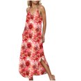 thumbnail image 4 of Ovzne Robes pour Femmes 2025 Robe d'Été Robes d'Été pour Femmes Unie Sans Manches Robe à Col en V Robes Décontractées Longues Robes Robe de Printemps Liquidation, 4 of 7